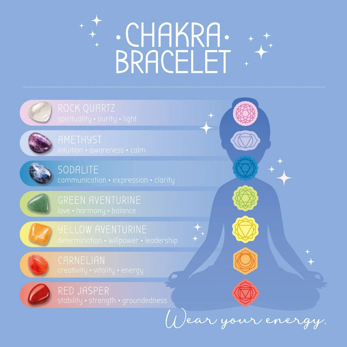 Legami - Bracelet with Seven Chakra Stones
