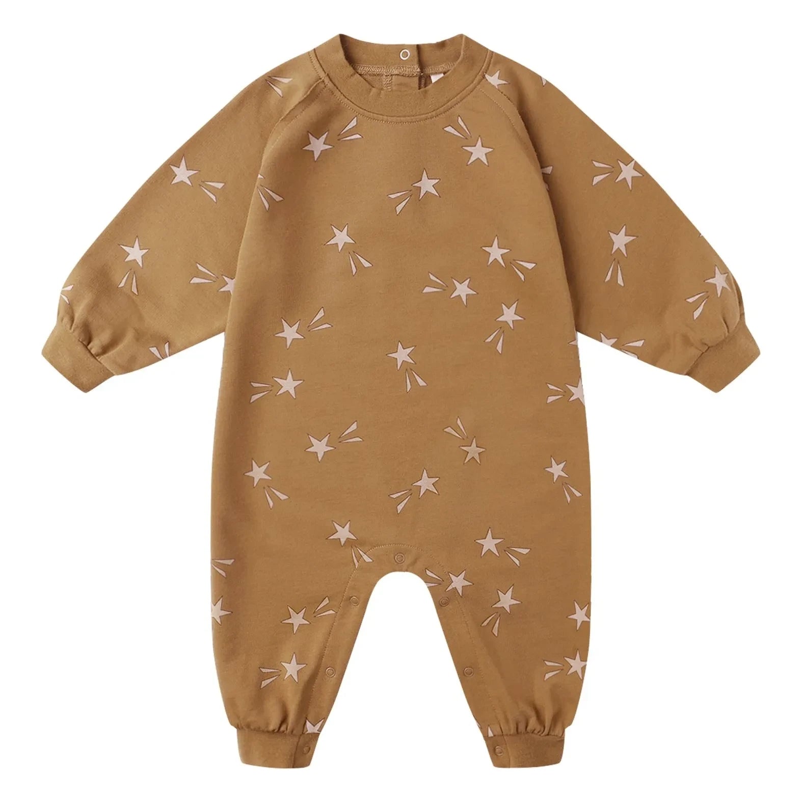Rylee + Cru - Raglan-Overall mit goldenen Sternen | Senf