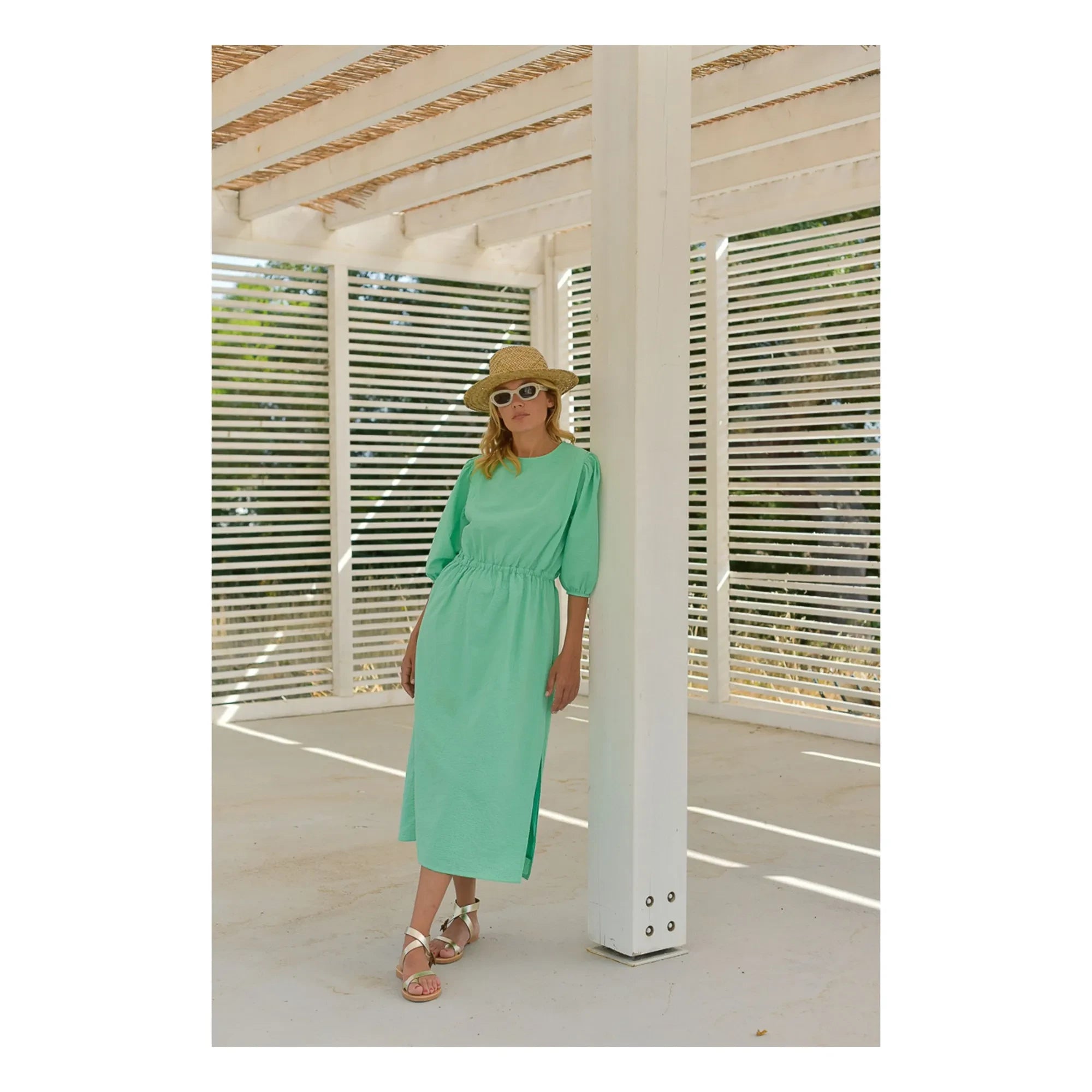Marlot Paris – Aime Seersucker Kleid – Damenkollektion | Mintgrün