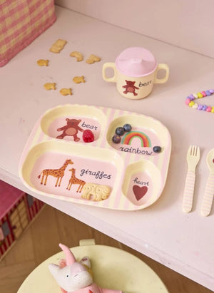 Rice - ABC Compartment Plate | Pale Pink
