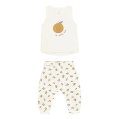 Rylee + Cru - Orange top and pants set | Cream