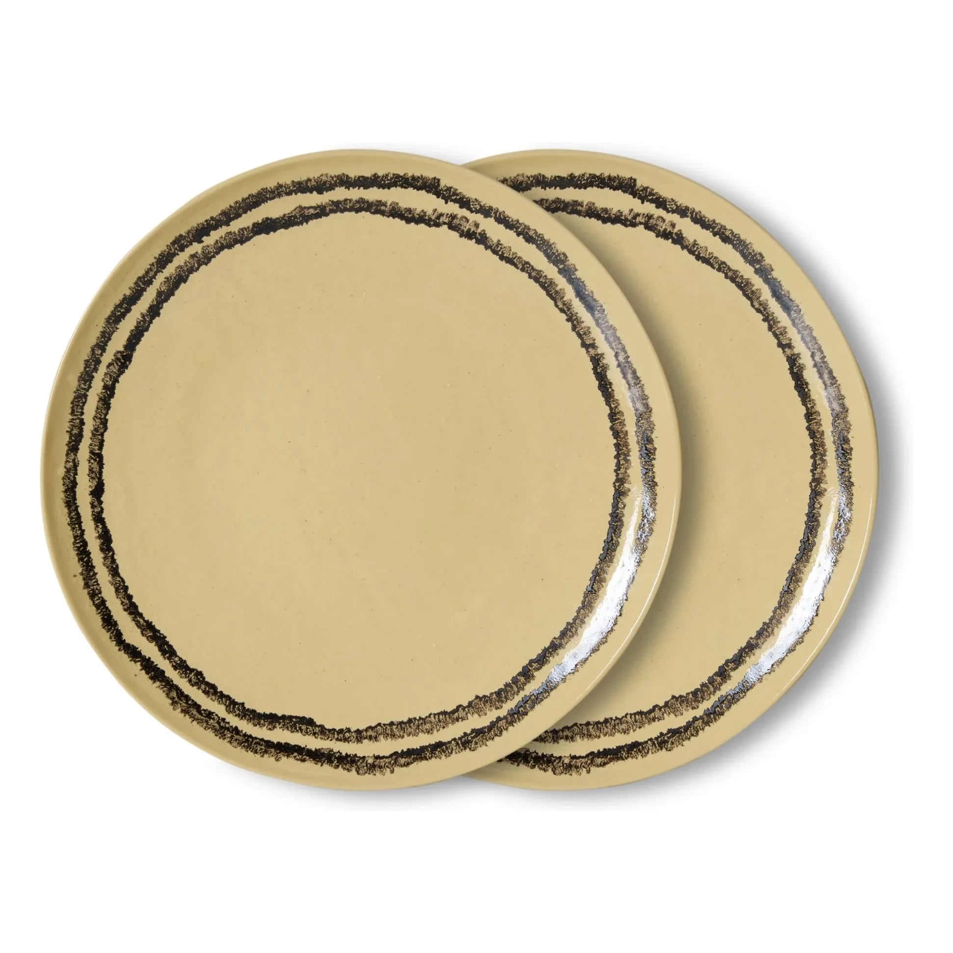 HKliving - Vanilya seramik yemek tabakları - 2'li Set | Vanilya