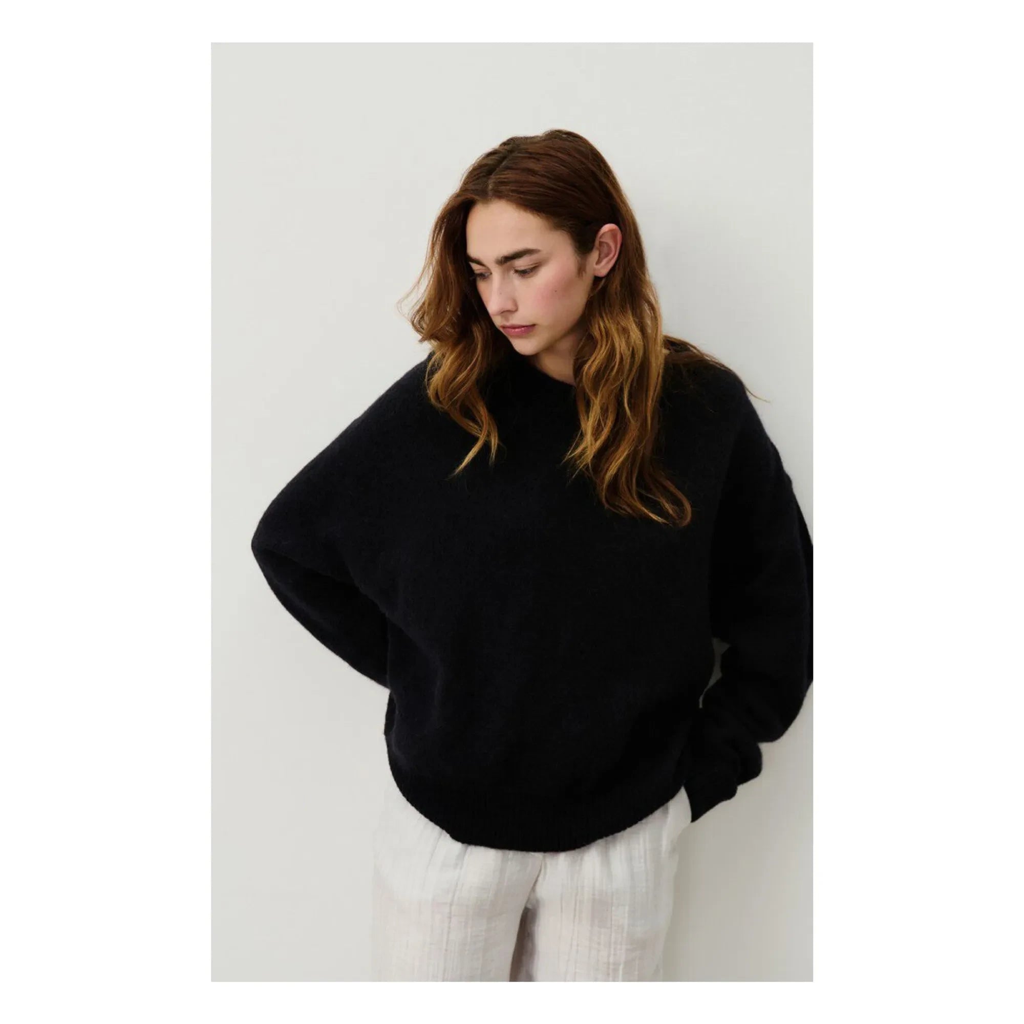 American Vintage - Vitow Alpaca and Wool Boat Neck Sweater | Black