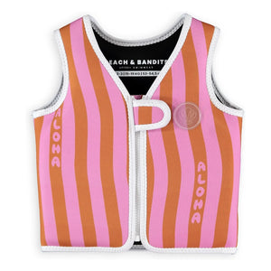 Beach & Bandits - Aloha gestreifte Schwimmweste Recycelte Fasern | Pink
