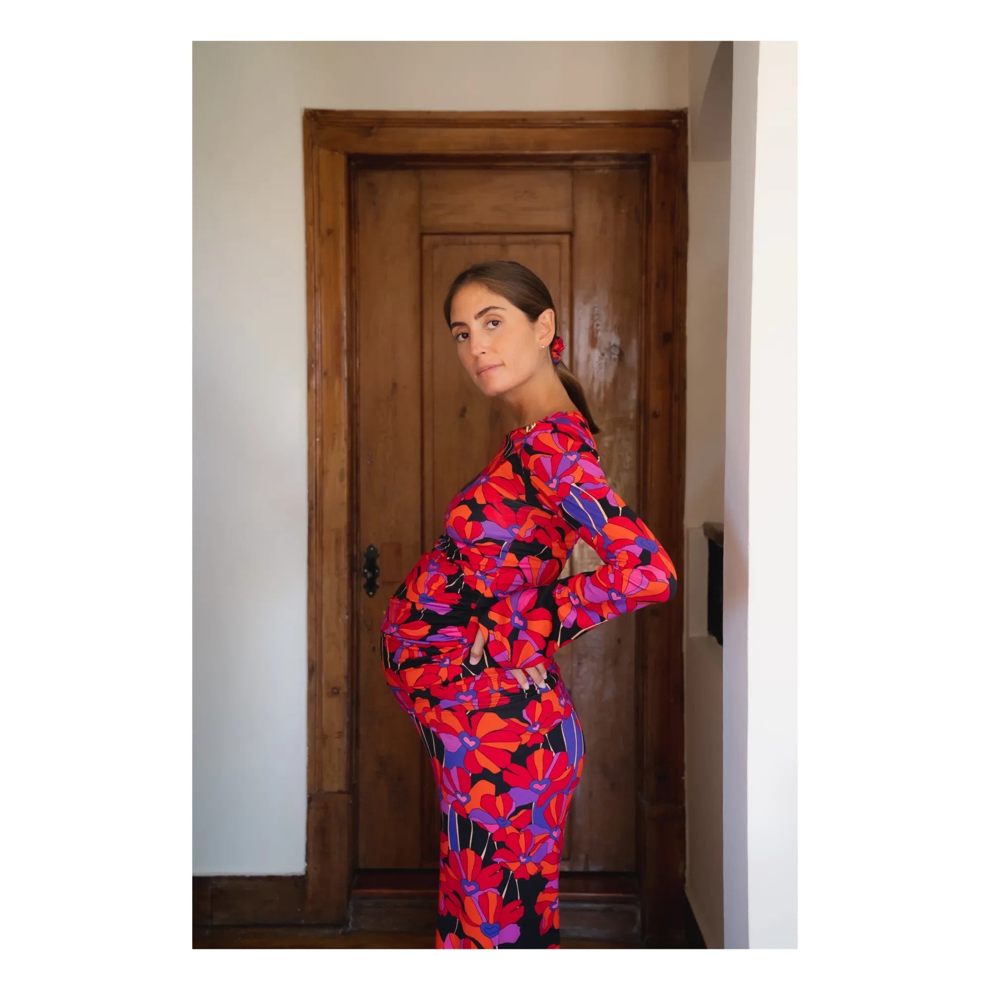 Paloma Collection - Andrea Flower Power Hamile Pantolonu | Kırmızı