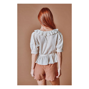 Emile et Ida – Rüschenbluse aus Baumwolle | Creme