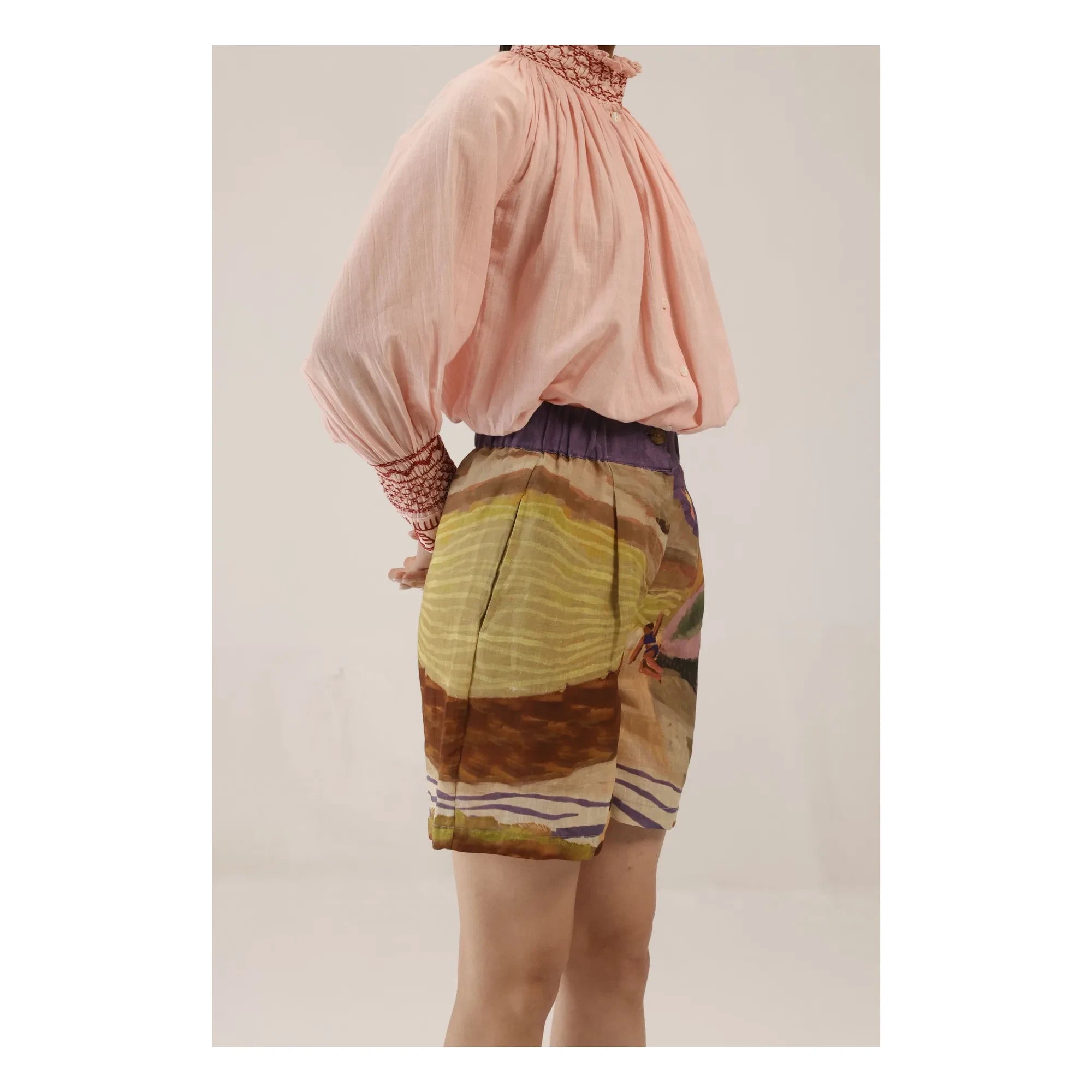 CORD - Short Wide Leg Linen | Brown