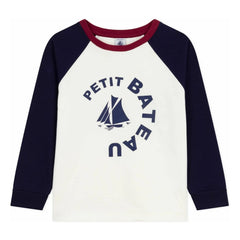 Petit Bateau - Baseball T-Shirt Petit Bateau Bio-Baumwolle | Ecru