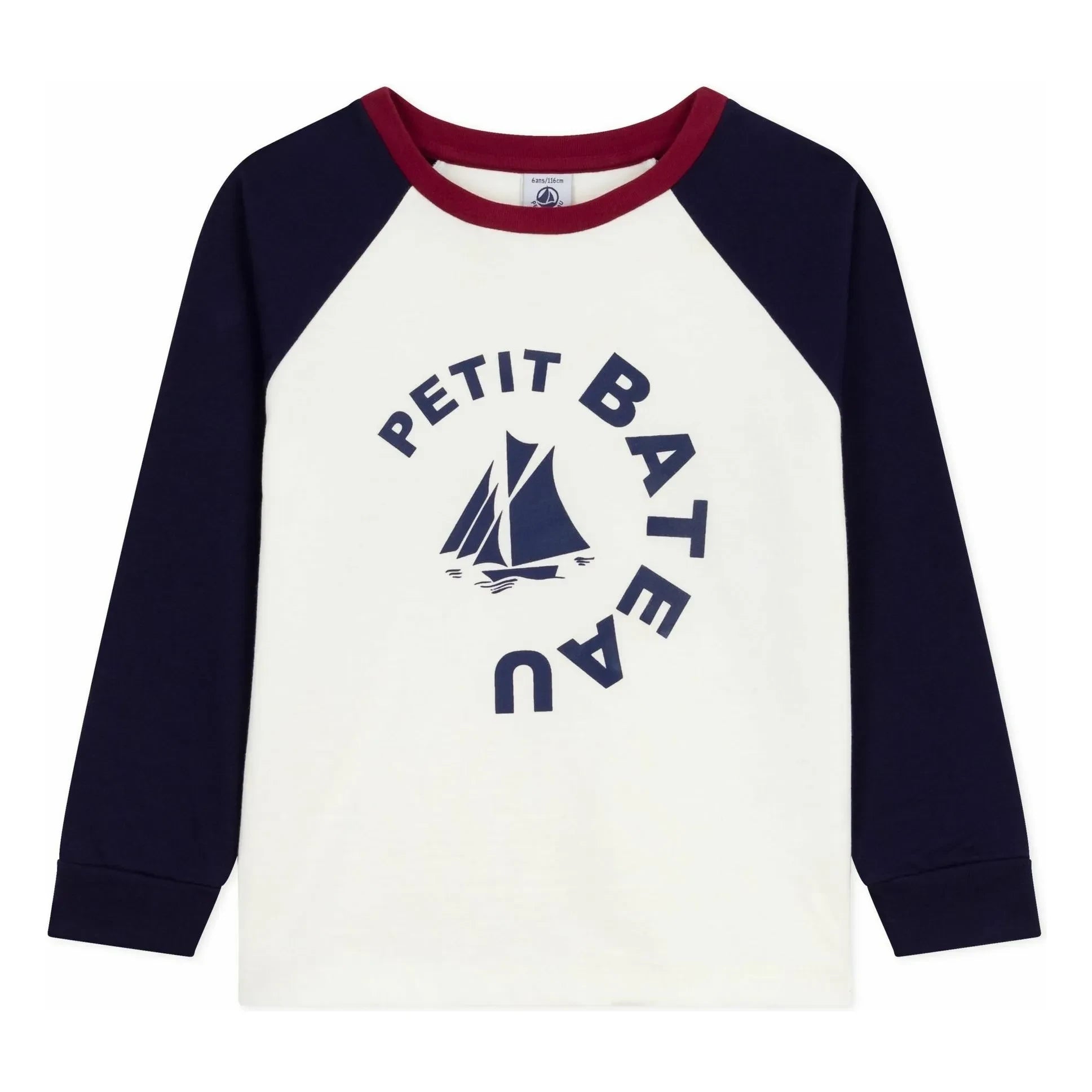 Petit Bateau - Baseball T-Shirt Petit Bateau Bio-Baumwolle | Ecru