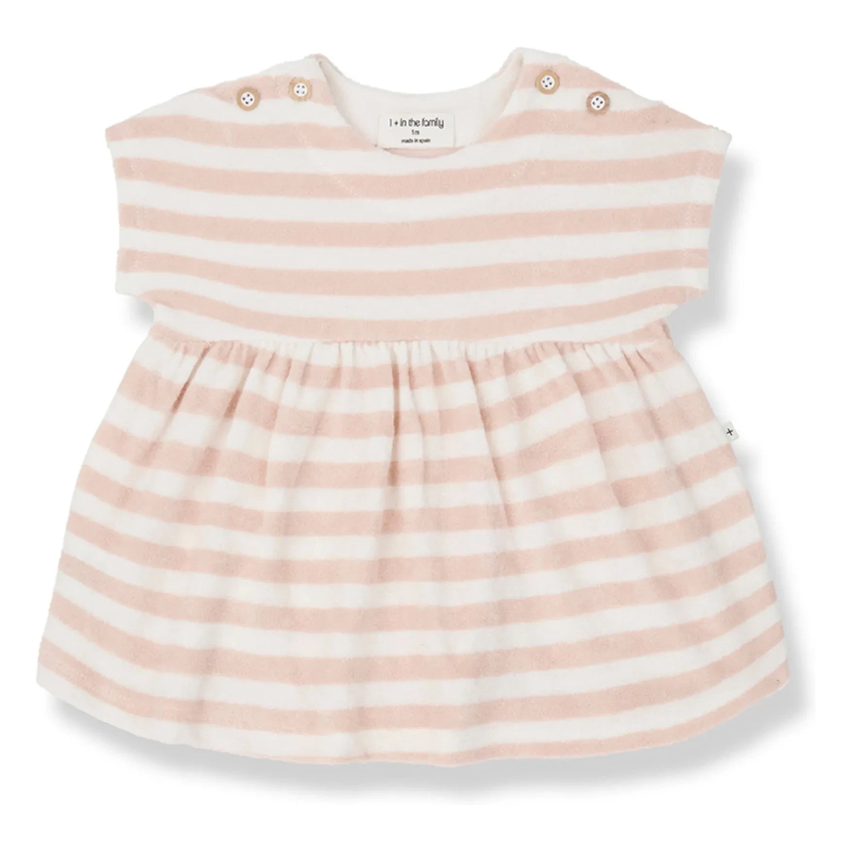 1+ in the family - Striped Towel Fabric Macedonia Dress | Beige Pink