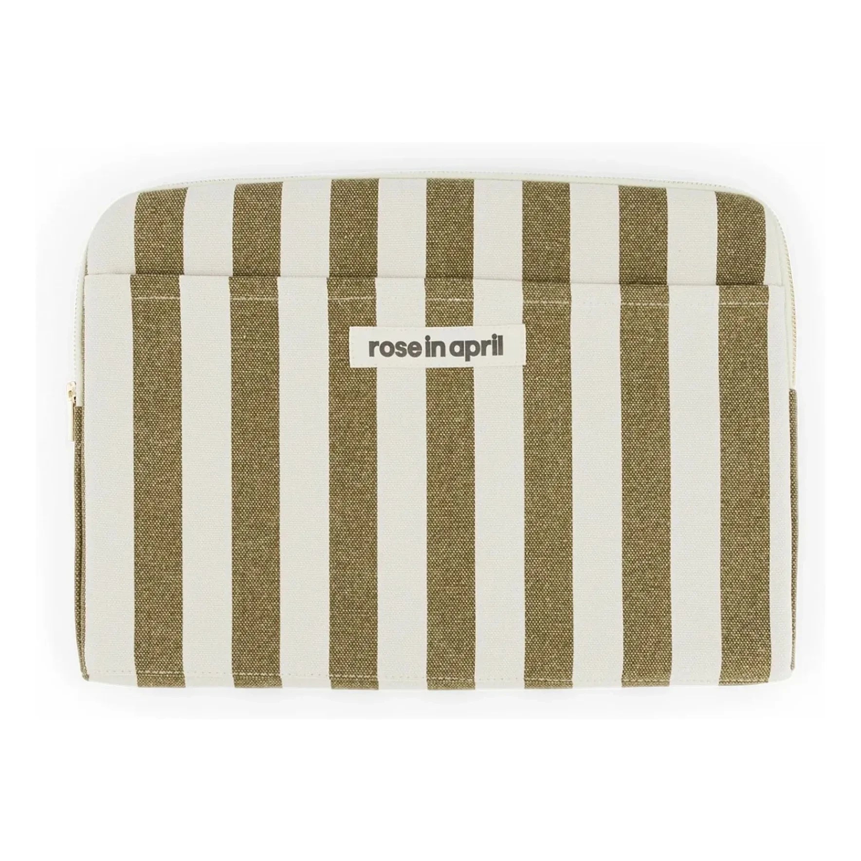 Rose in April - Striped Octave Laptop Case | Olive