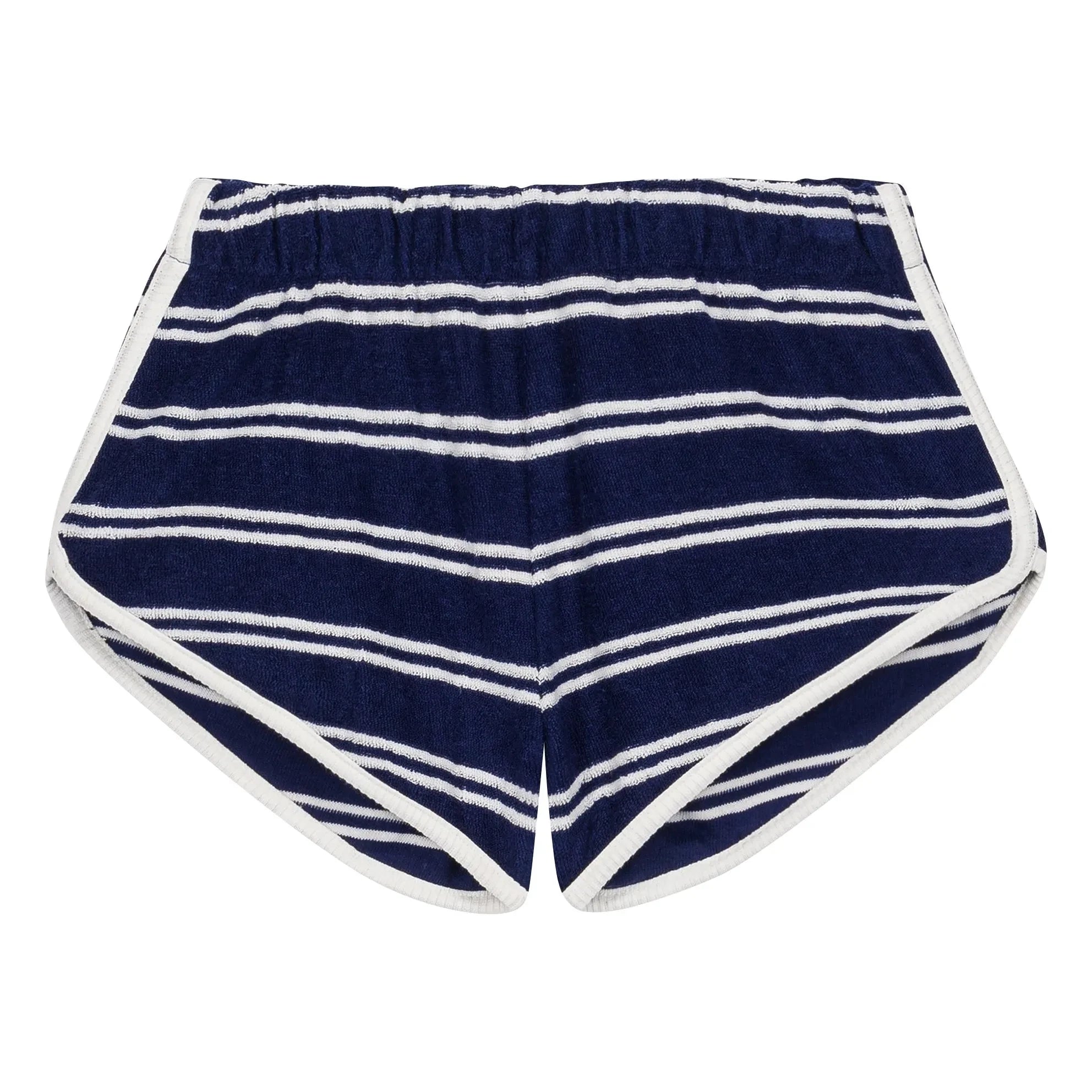 We Are Kids - Juju Gestreifte Bio-Baumwoll-Frottee-Shorts | Marineblau
