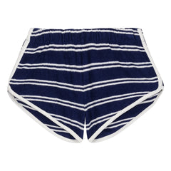 We Are Kids - Juju Gestreifte Bio-Baumwoll-Frottee-Shorts | Marineblau