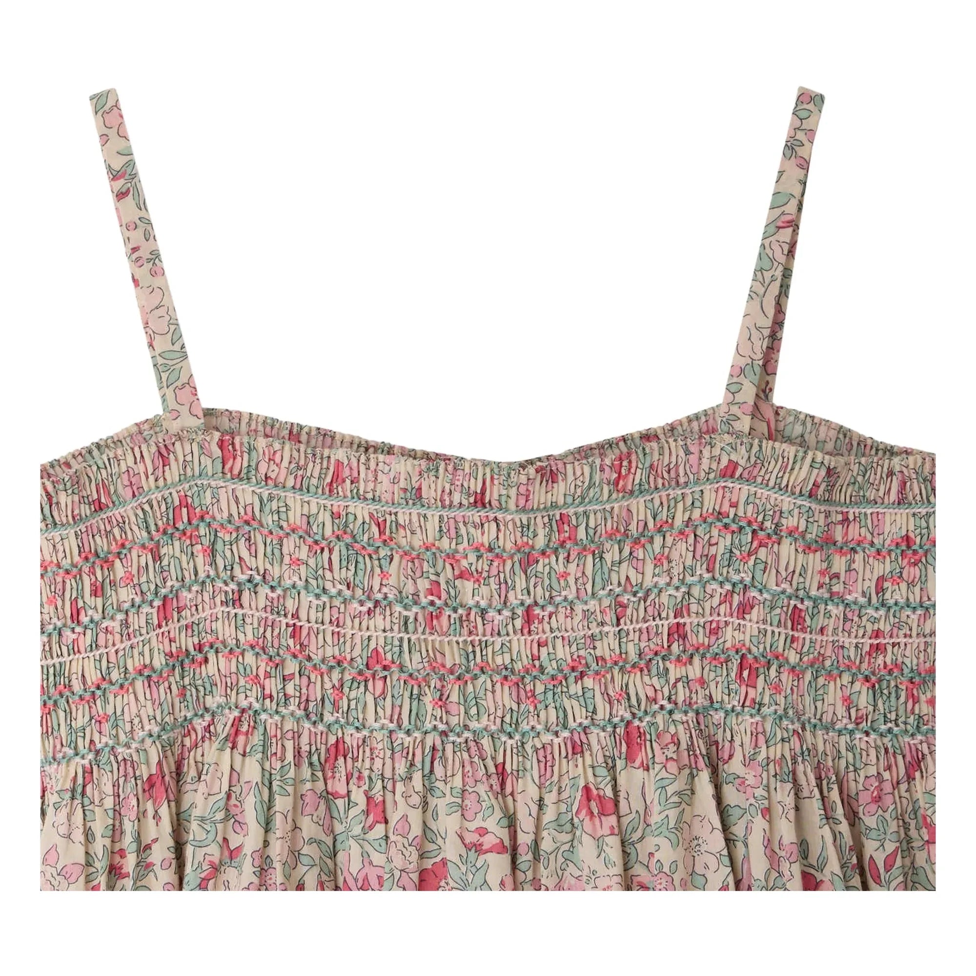 Bonpoint - Top Smocked Apolline Floral Organic Cotton | Pink