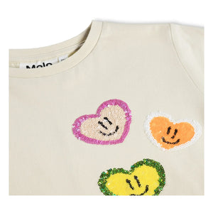 Molo – Ranva Herz-T-Shirt aus Bio-Baumwolle | Ecru