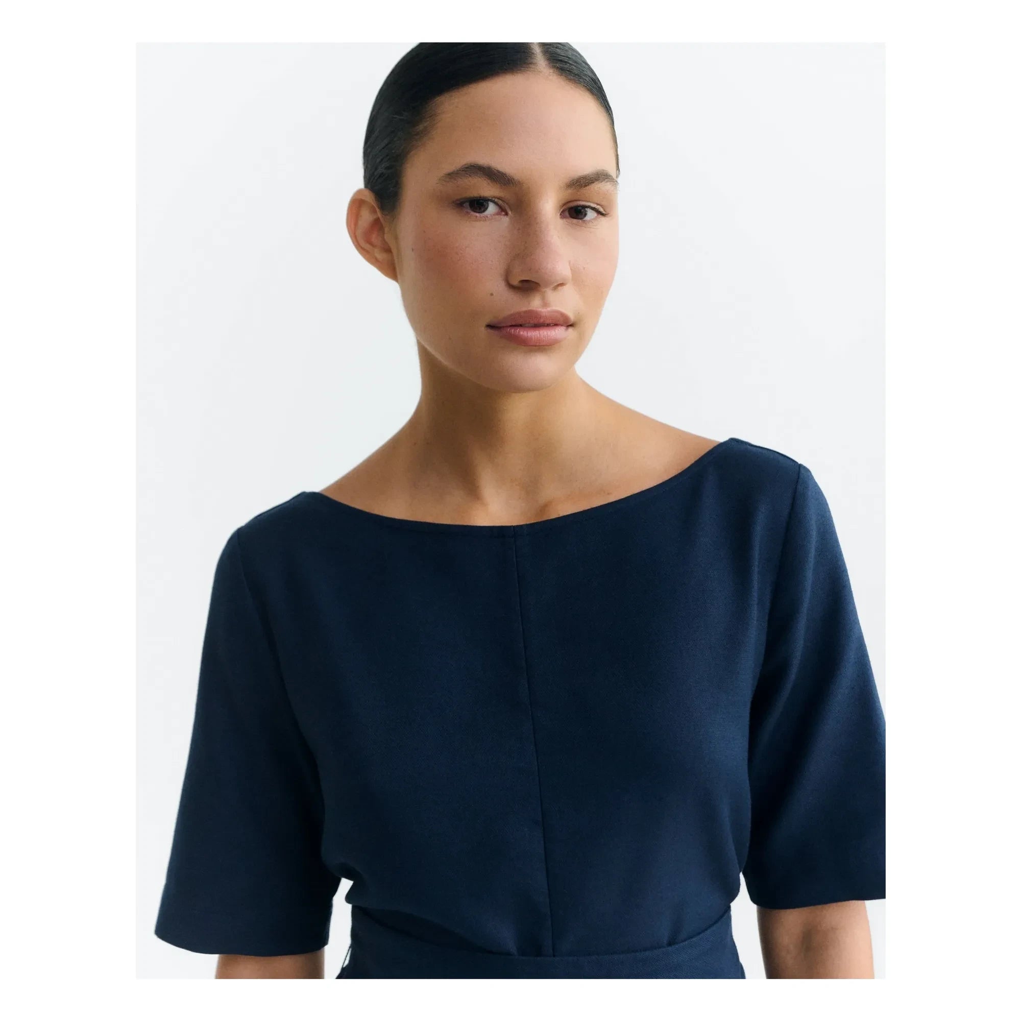 Thinking Mu - Kieran organic cotton dress | Navy Blue