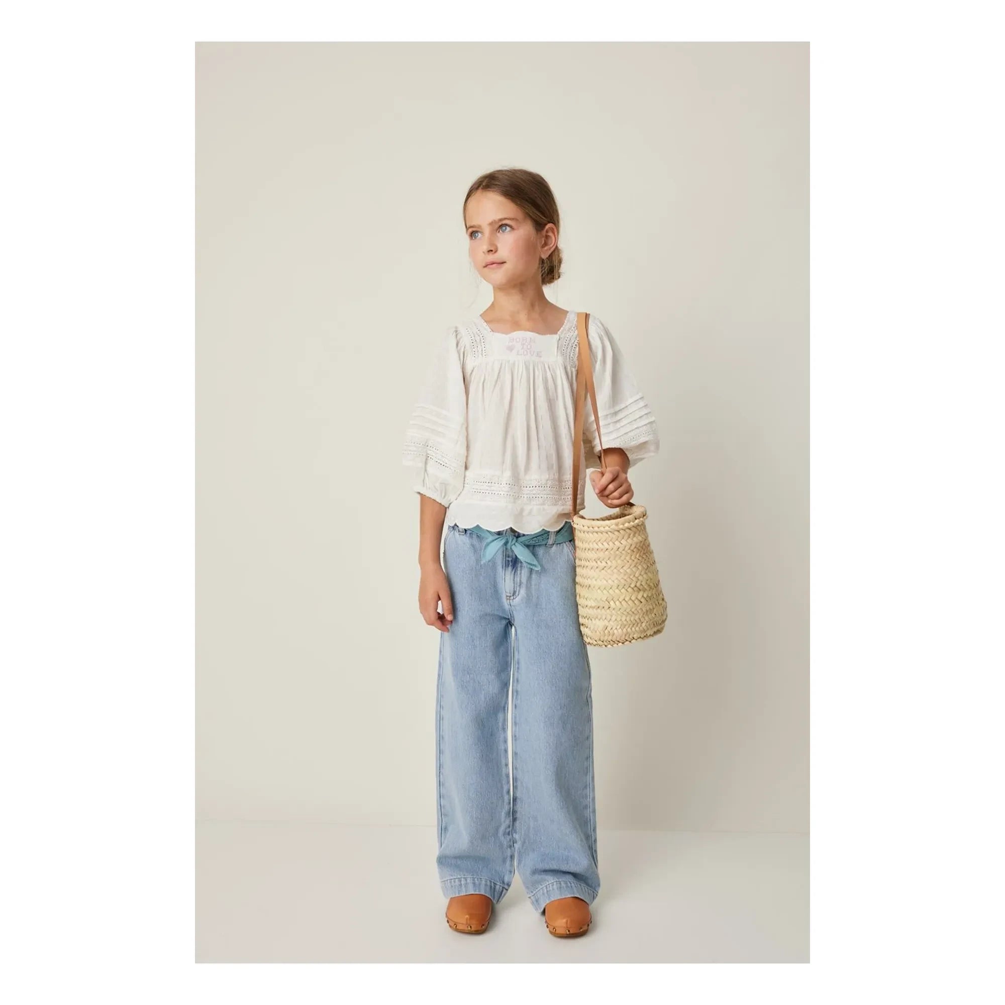 Tocoto Vintage - 3/4 Kol İşlemeli Bluz | Beyaz