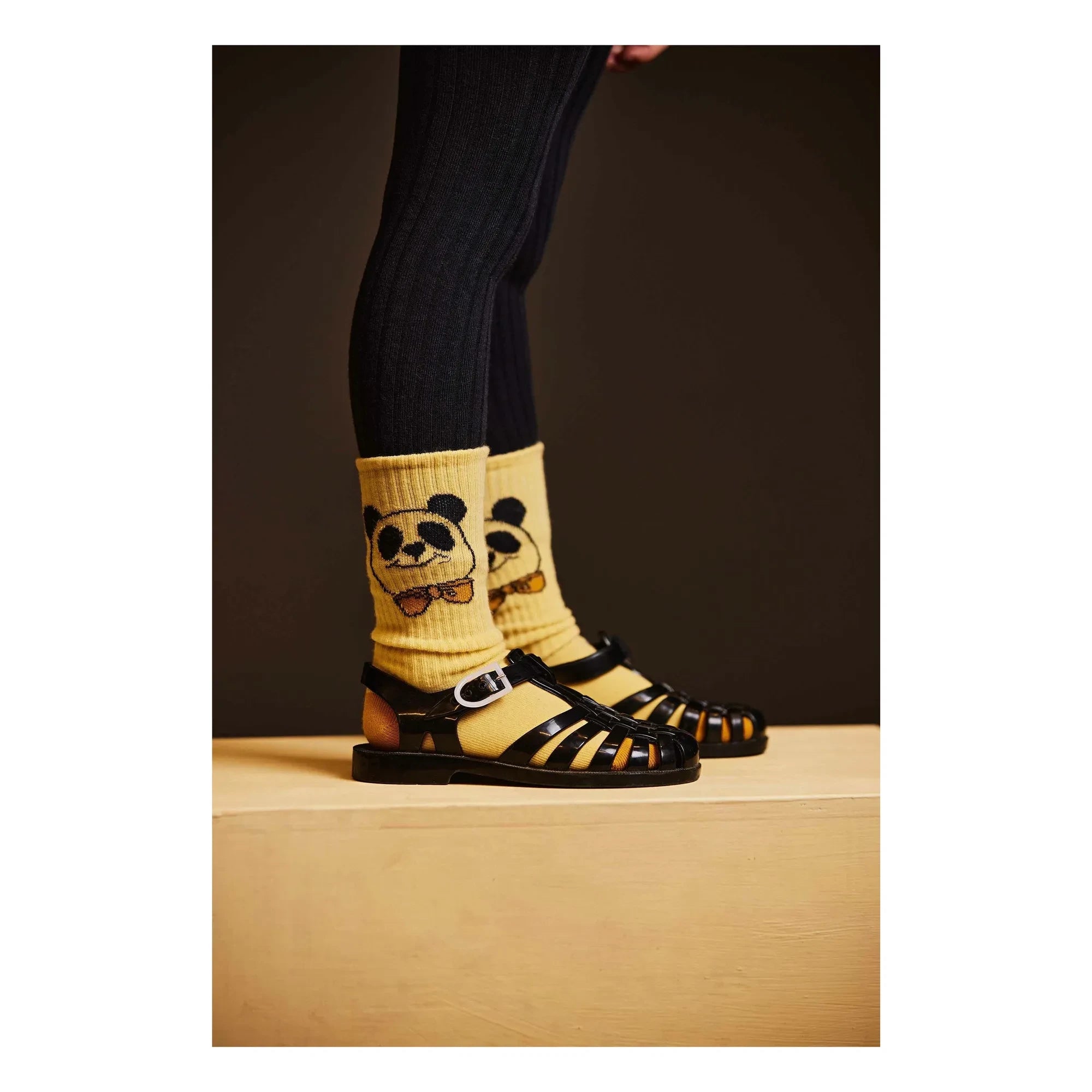 Mini Rodini - 2er-Pack Bio-Baumwoll-Panda-Socken | Gelb