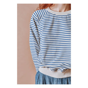 Emile et Ida - Çizgili Sweatshirt Organik Pamuk | Lacivert