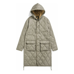 Taion - Long Military Hooded Jacket | Mocha