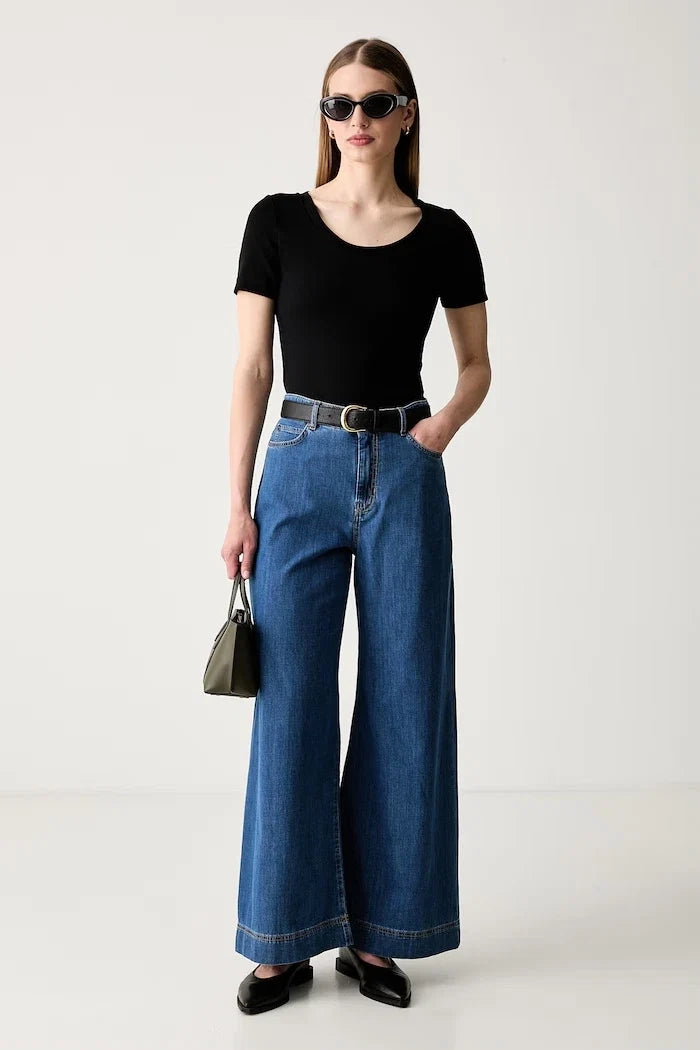 Weekend Max Mara basic kadın pamuklu elastan T-shirt WKDMULTIJ