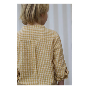 Lililotte - Chemise Côme Kareli Seersucker Organik Pamuk | Sarı