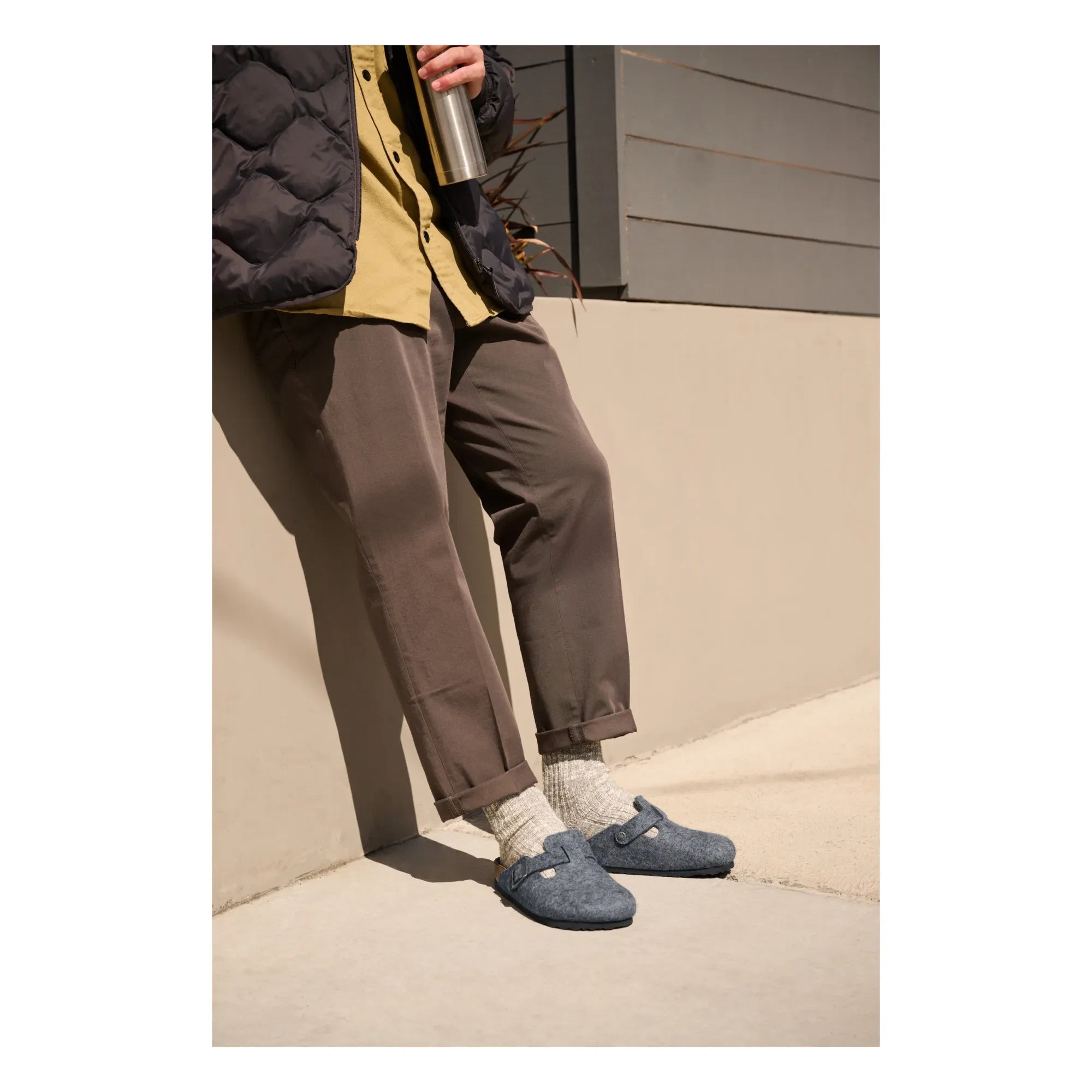 BIRKENSTOCK - Boston Standart Kalıp Terlikler - Yetişkin Koleksiyonu | Kömür grisi