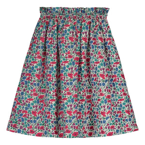 Tangerine - Floral Print Elastic Waisted Midi Skirt | Raspberry Red