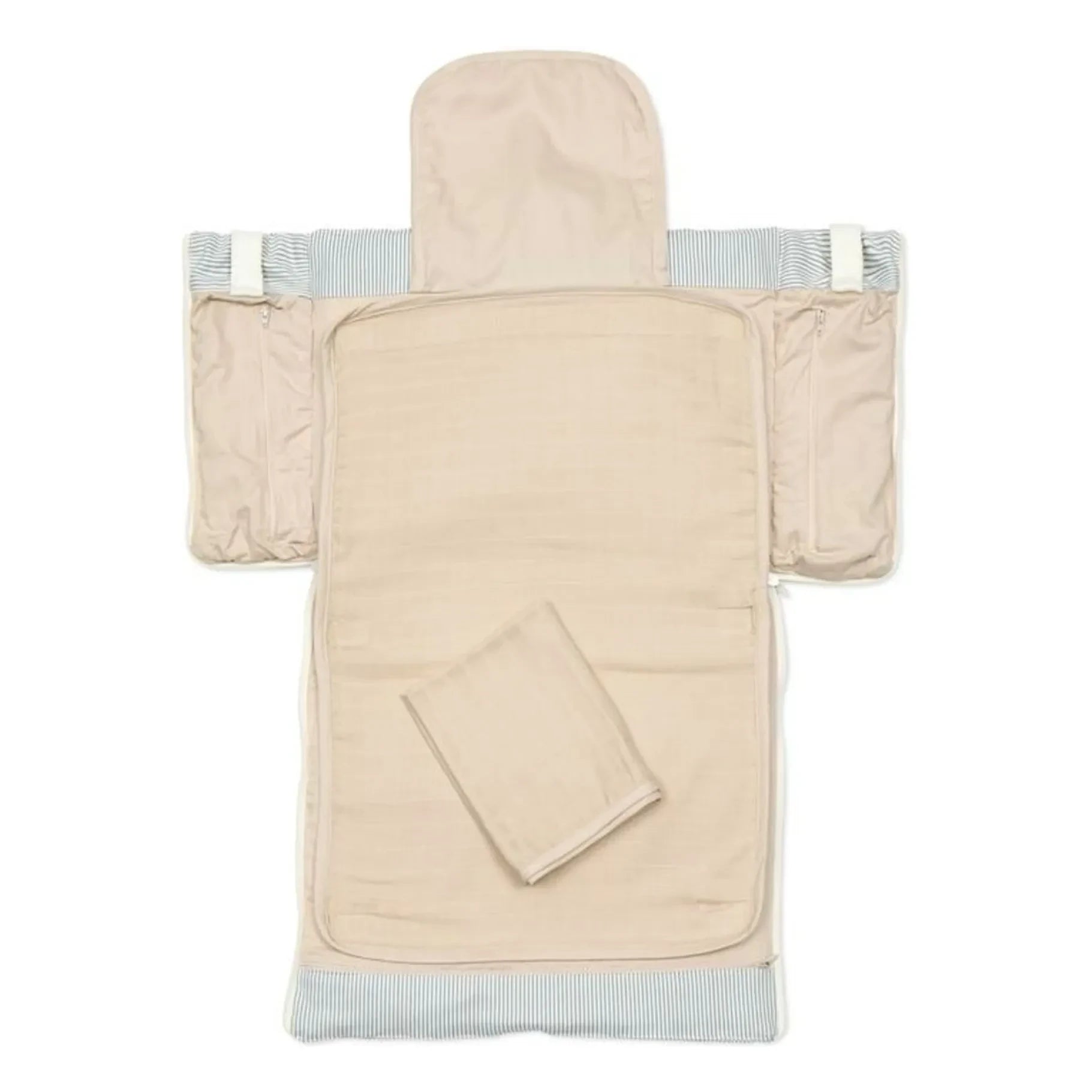 Cam Cam – Gestreifte Wickeltasche | Hellblau