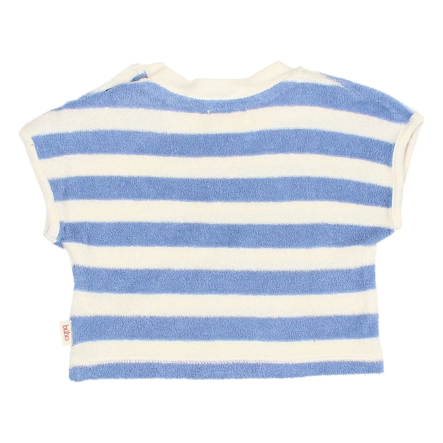 Búho - Striped Organic Cotton T-Shirt | Light Blue