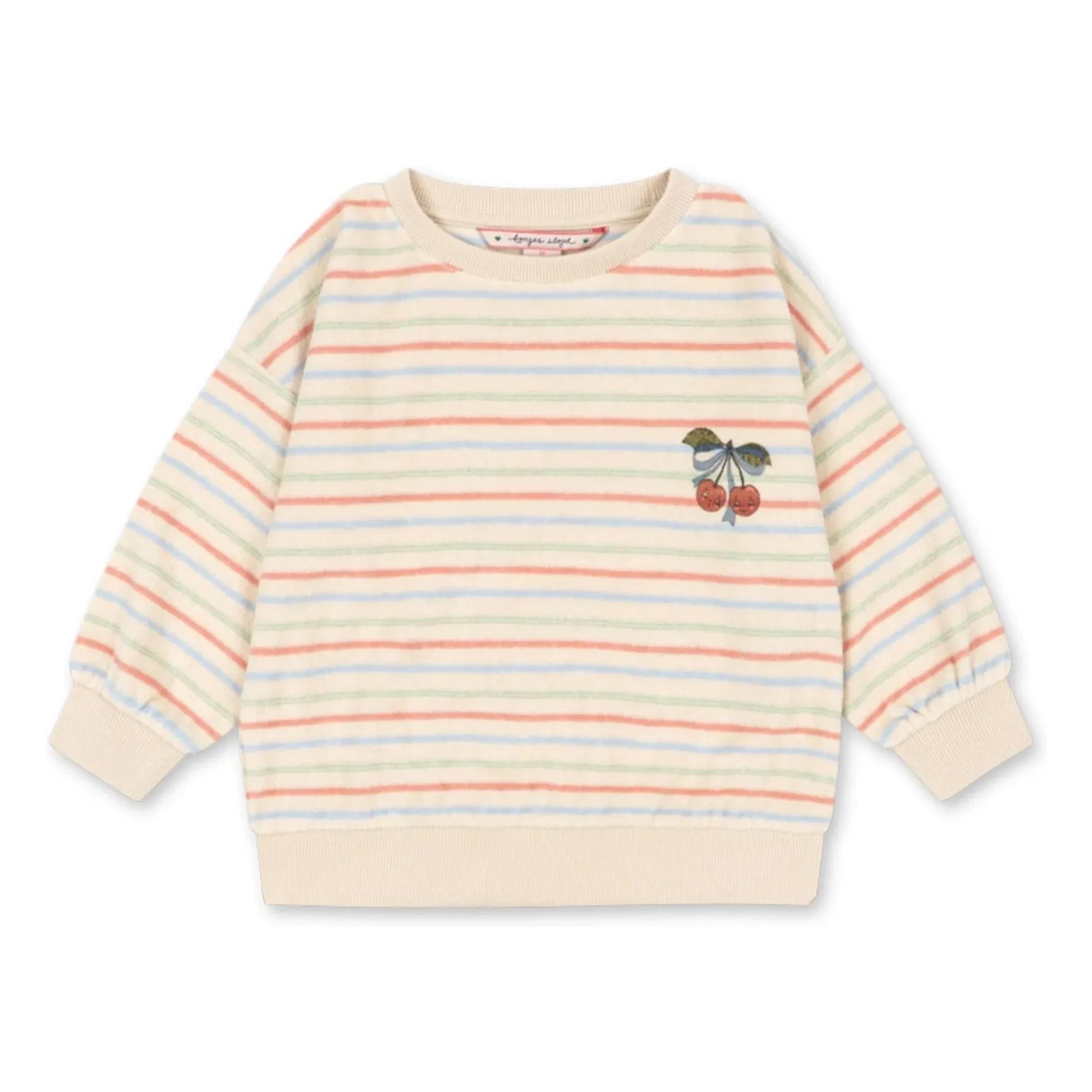 Konges Sløjd - Itty Gestreiftes Geripptes Sweatshirt Bio-Baumwolle | Ecru