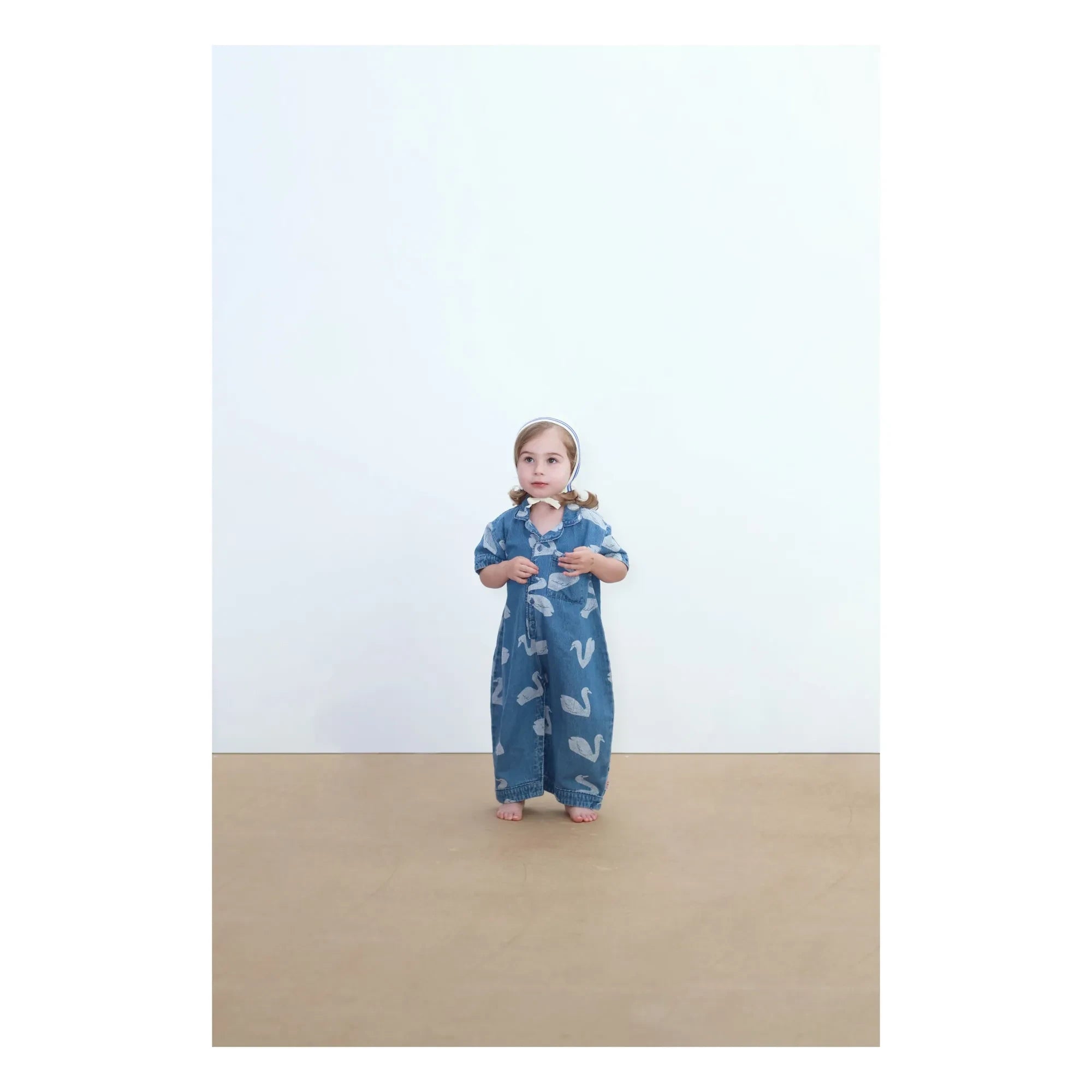 Tinycottons - Denim Tulum Kuğular | Mavi