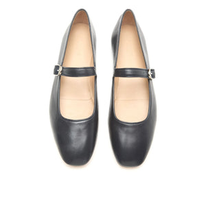 Le Monde Beryl – Schwarze Mary Jane Ballerinas aus Leder