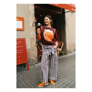 Dr Bloom – Lazo Gestreifte Hose | Aubergine