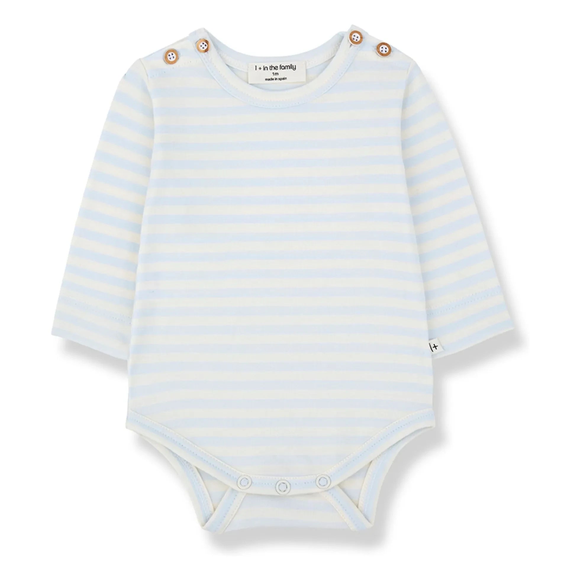 1+ in the family - Gestreifter Biel Body | Hellblau