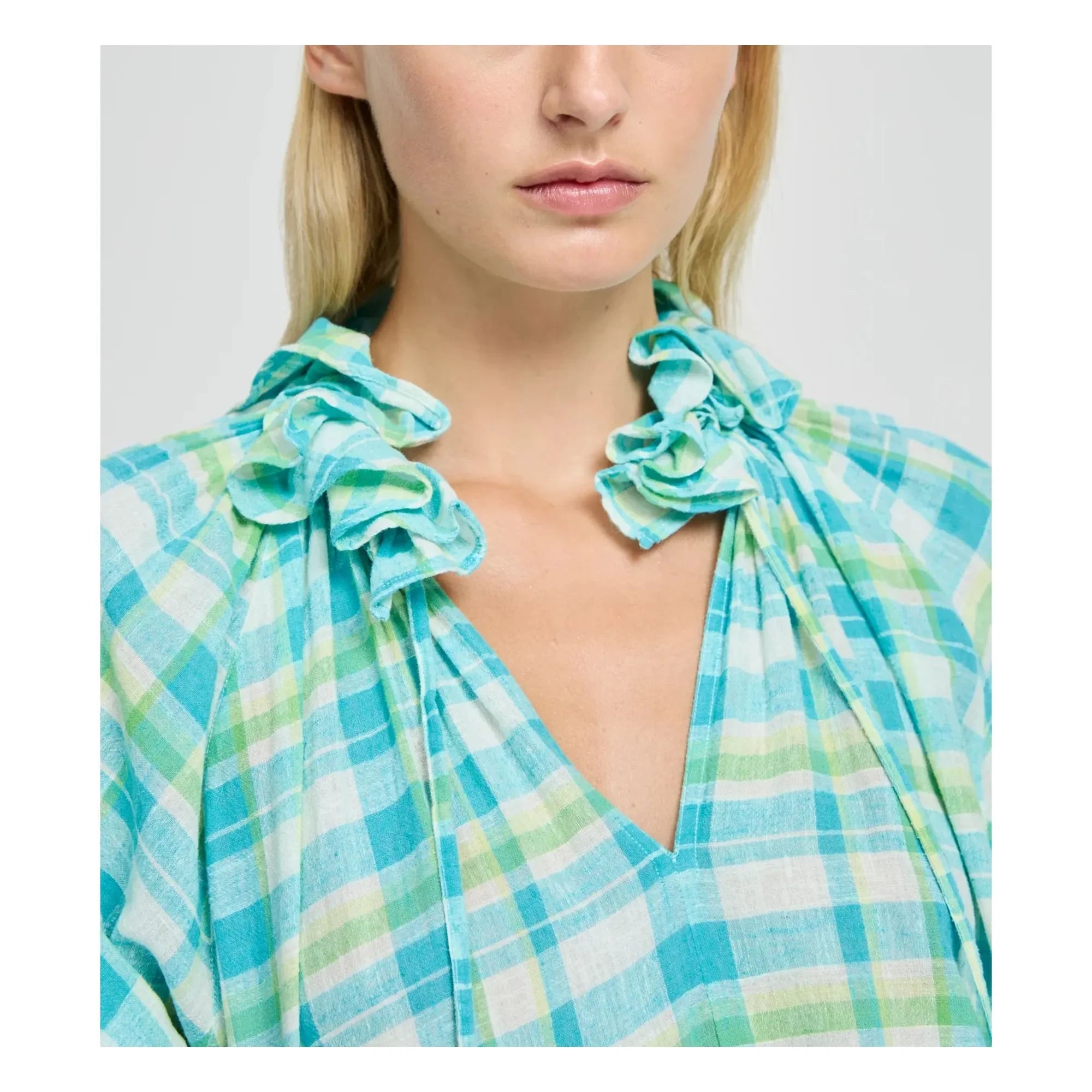 Laurence Bras - Cotton Snail Blouse | Turquoise