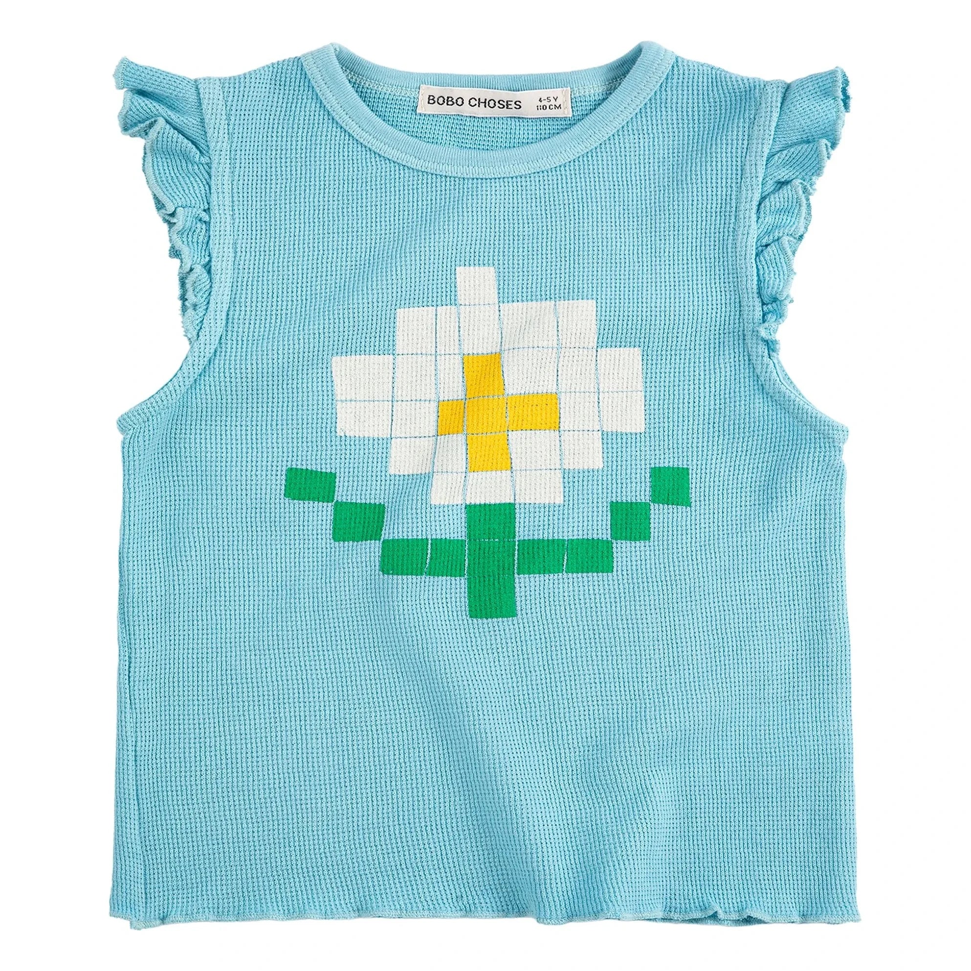 Bobo Choses - Marguerite organic cotton ruffle tank top | Light blue