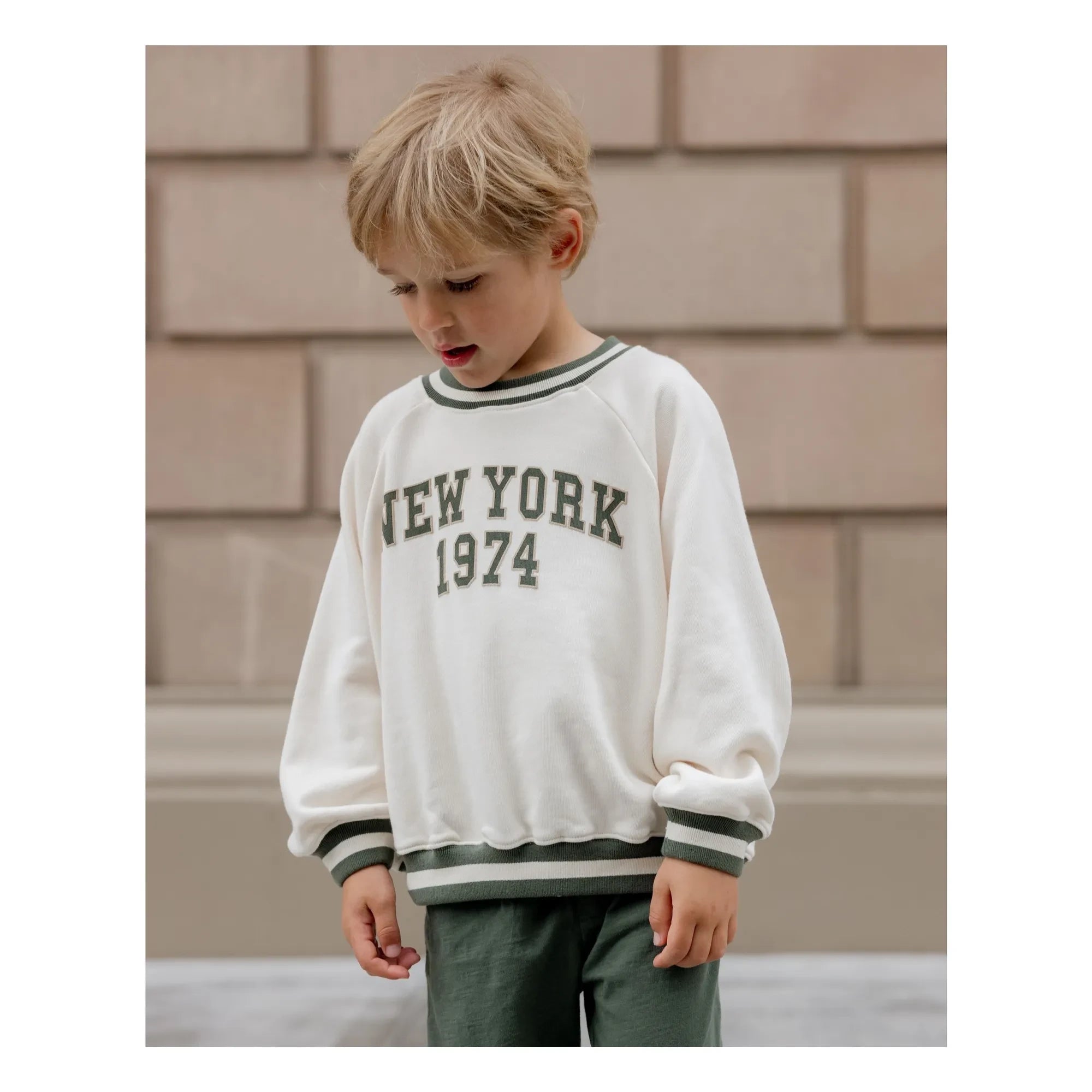 Rylee + Cru - Raglan Sweat New York Mini | Ecru