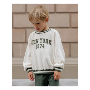 Rylee + Cru - Raglan Sweat New York Mini | Ecru