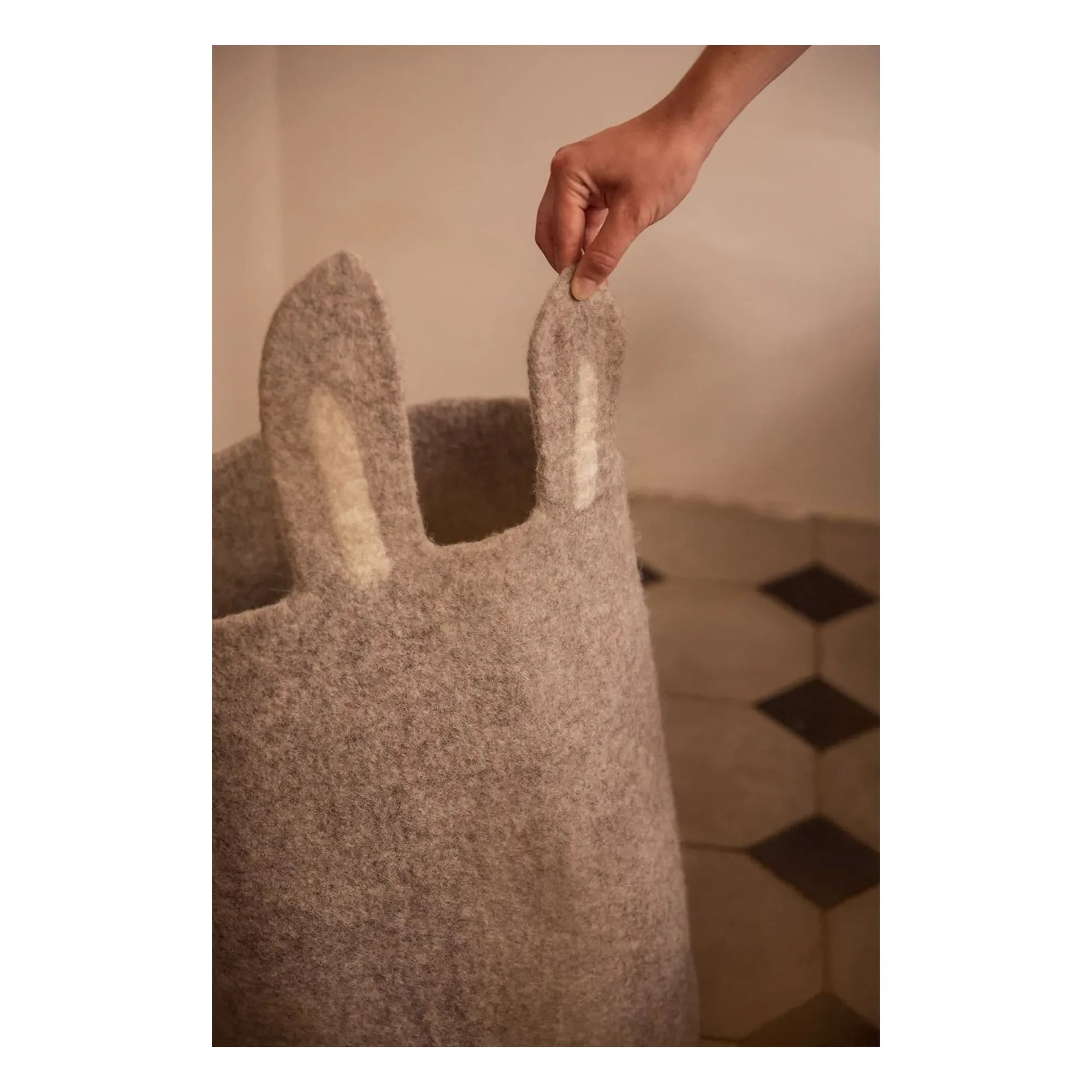 Muskhane - Kaninchen-Filzaufbewahrungskorb | Heather Grey