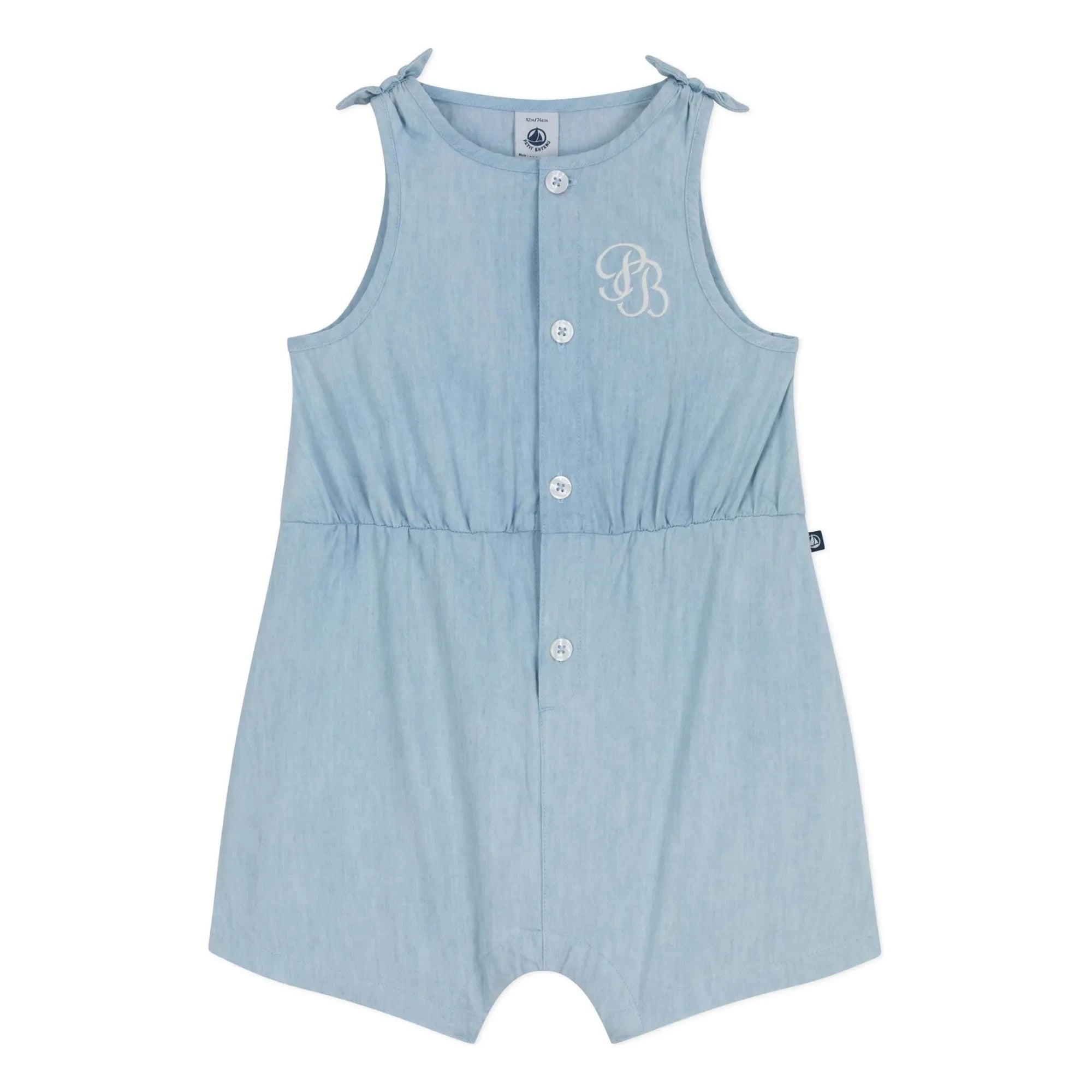 Petit Bateau - Blue Chambray Tie Jumpsuit