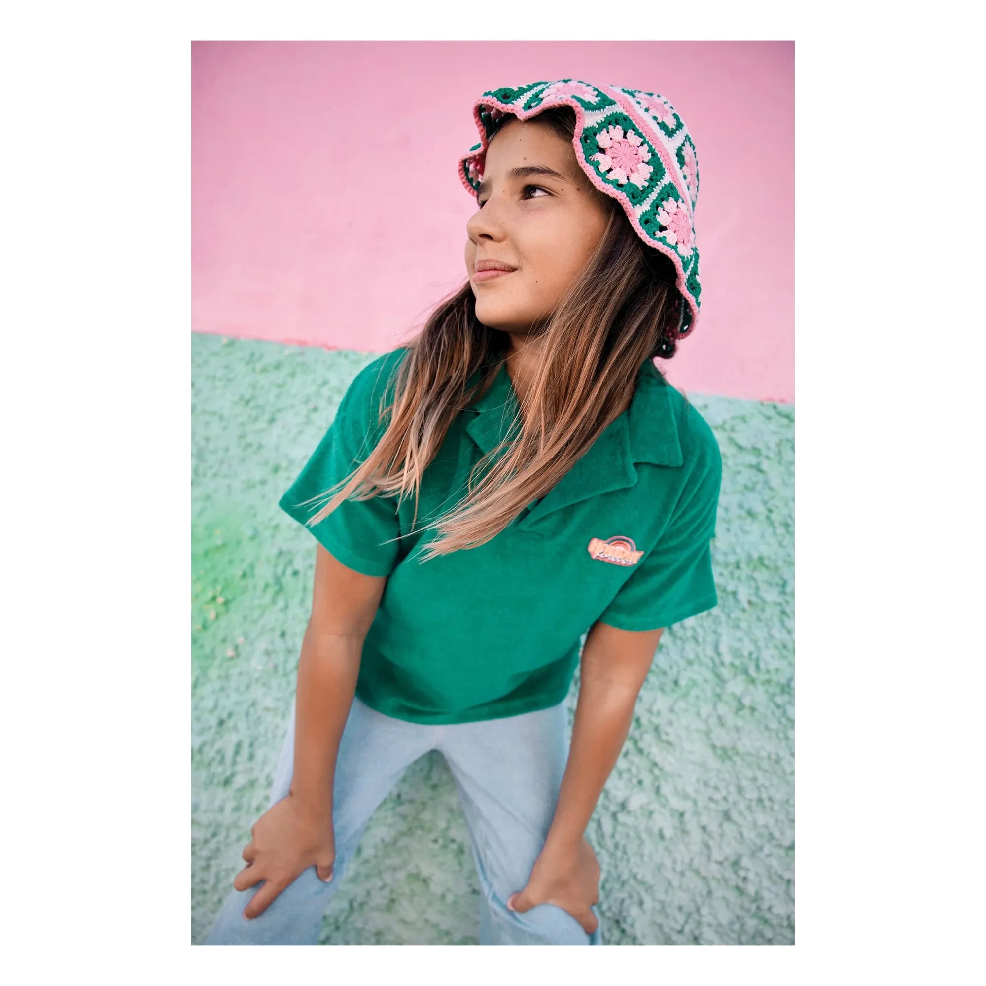Bonton - Livio Apfel-Frottee-Poloshirt | Smaragdgrün