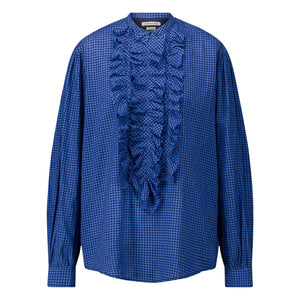 Laurence Bras - Magrita Pamuklu Gingham Bluz | Mavi