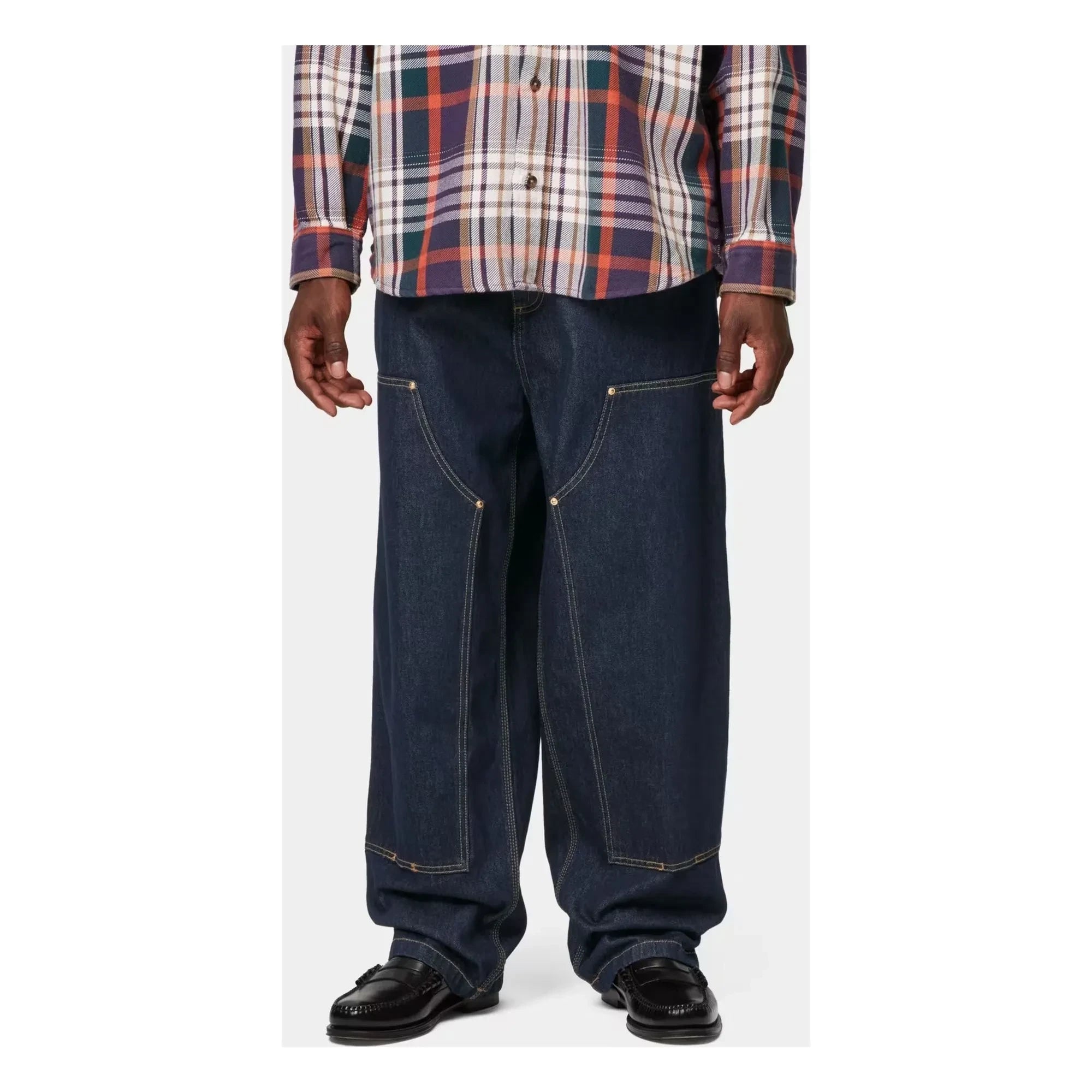 Carhartt WIP - Nash Çift Dizlikli Geniş Jean | Ham Denim