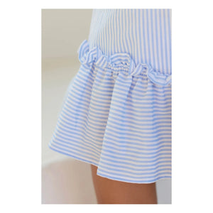 Tartine et Chocolat - Striped Ruffled Dress | Blue