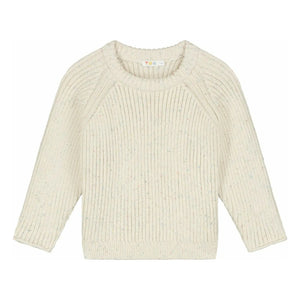 Yuki - Organic Cotton Ribbed Sweater | Heather White
