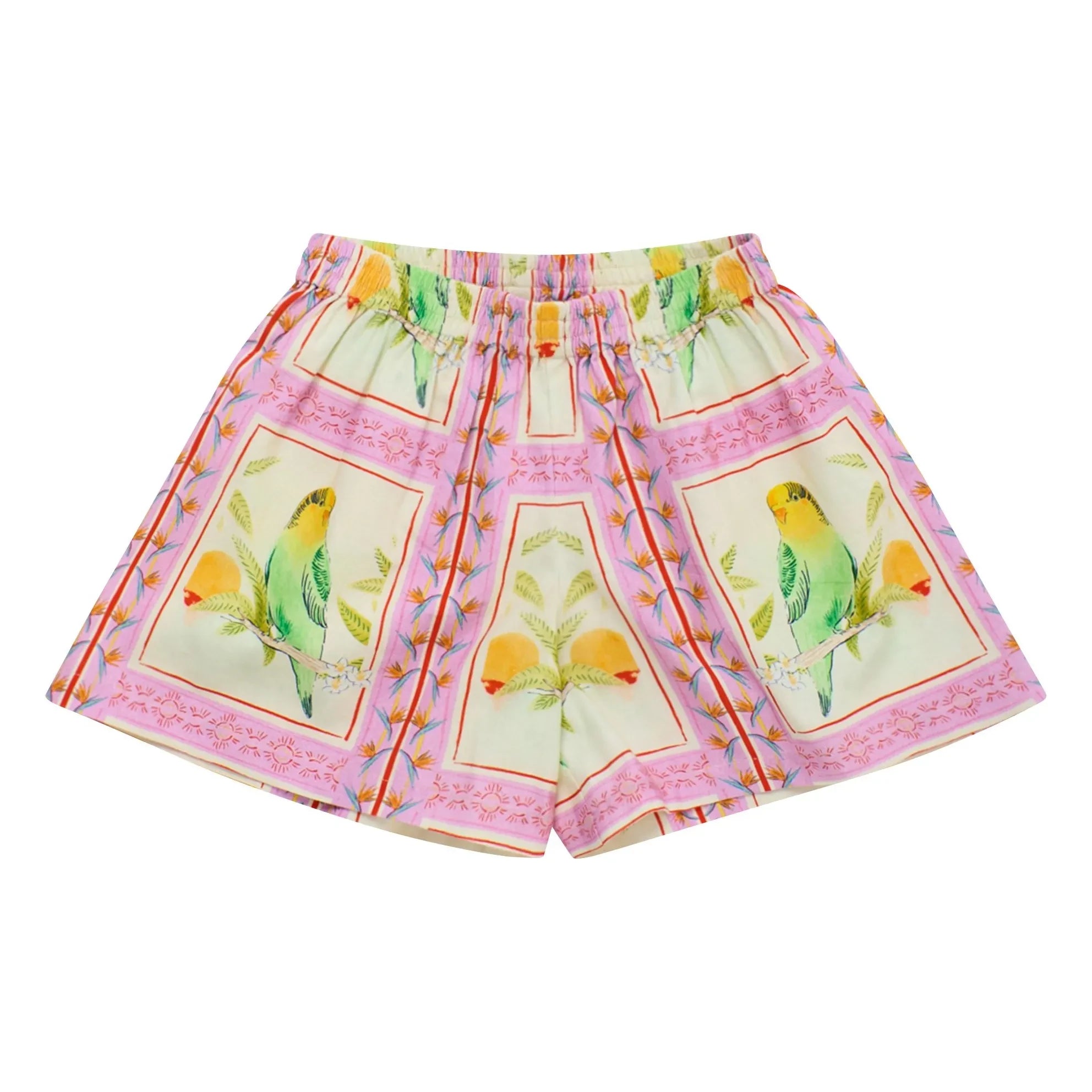 Maison Mangostan - Kısa Patchwork Kuşlar | Pembe