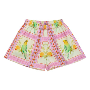 Maison Mangostan - Kısa Patchwork Kuşlar | Pembe