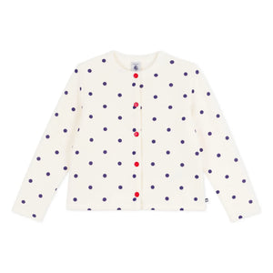 Petit Bateau - Molton Puantiyeli Hırka | Ekru