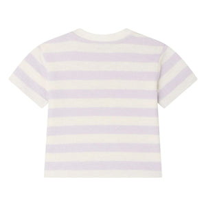 Bonpoint - Cai Cerise Gestreiftes T-Shirt | Ecru